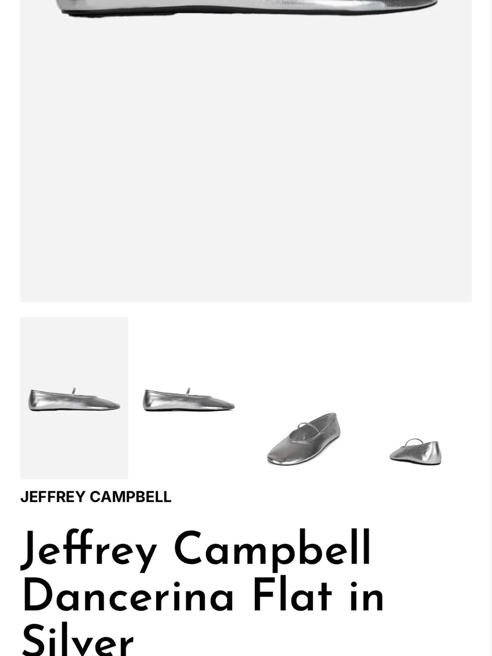 Jeffrey Campbell Metallic Silver Ballet Flat